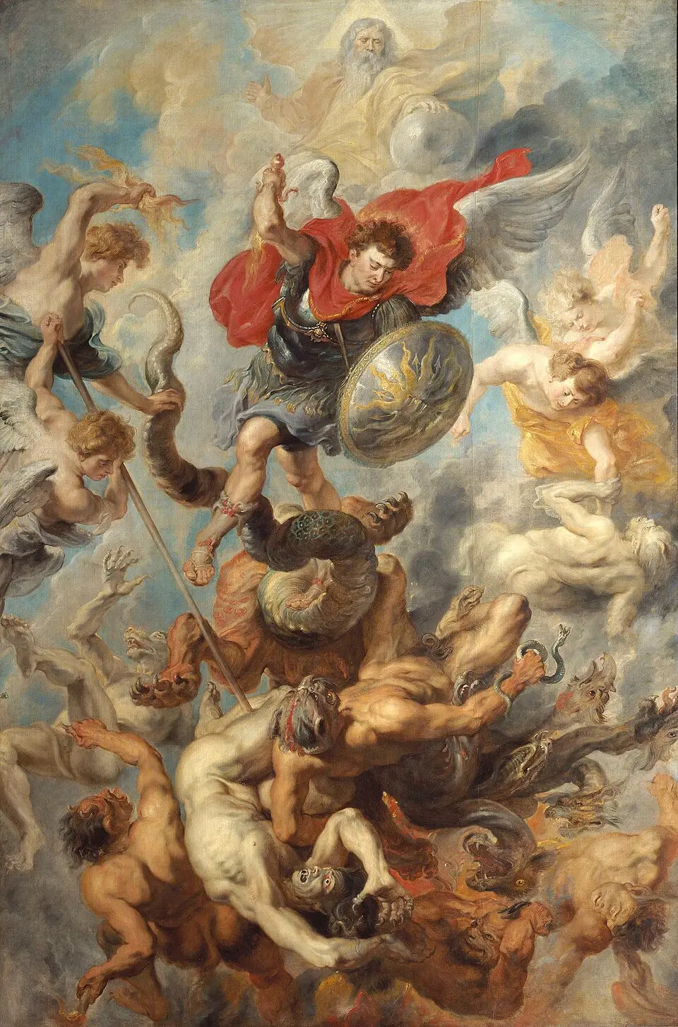 Saint Michael casts down the rebel angels in Peter Paul Rubens’s painting The Fall of the Rebel Angels