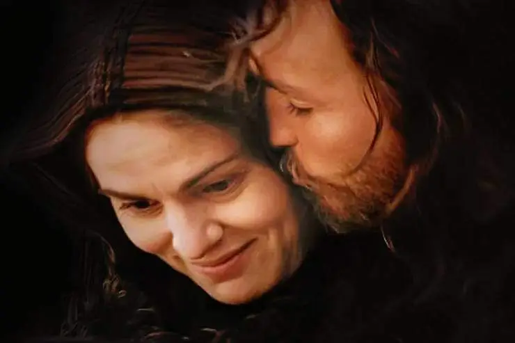 Jesus kissing Mary
