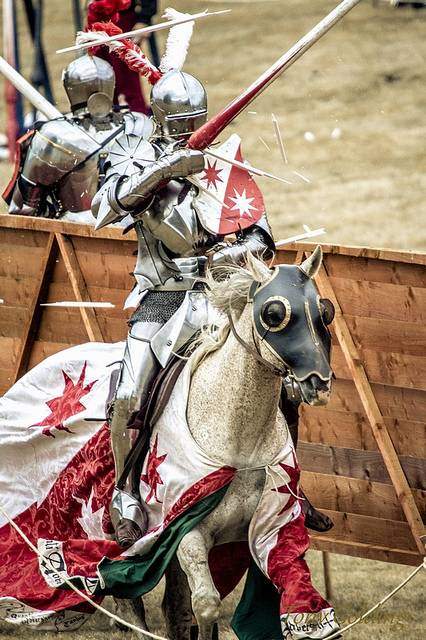 knight ready to joust on horseback