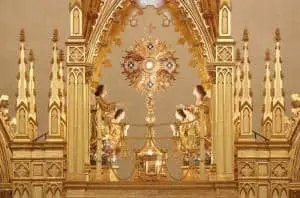 The monstrance at the Shrine of the Most Blessed Sacrament