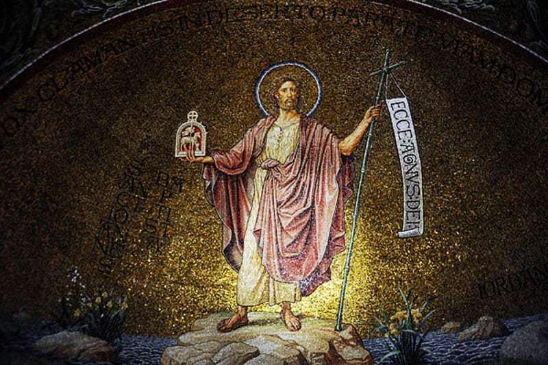 mural of Christ, the Lamb of God