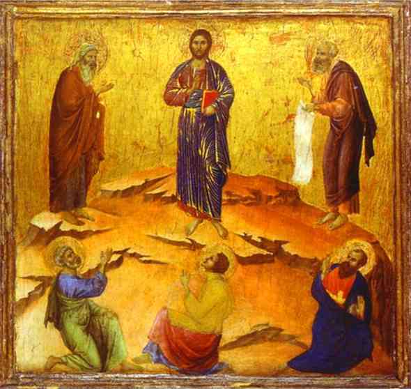 The transfiguration of Jesus.