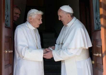Two popes, Benedict and Francis, meet in Rome