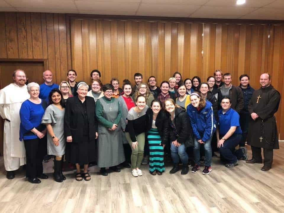 Brother Michael with those attending and assisting with the Busy Person's Retreat
