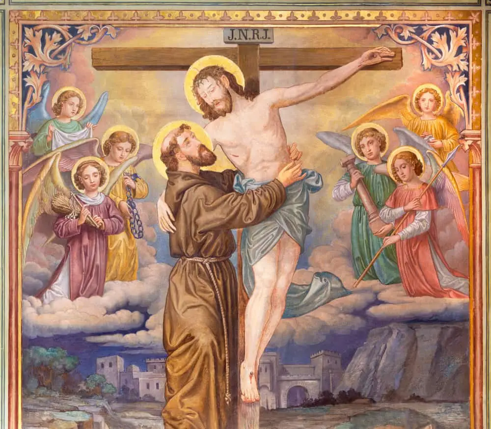 St. Francis with Jesus on the cross