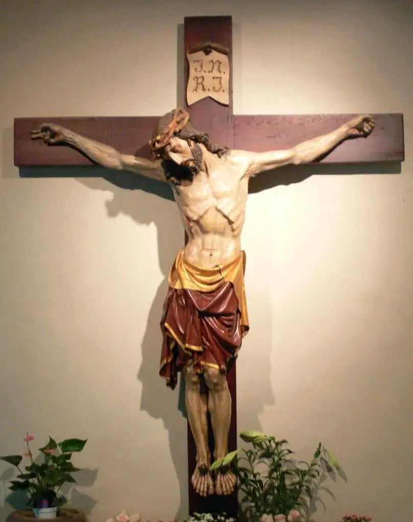 Prayer before a Crucifix image