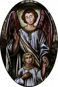 image of guardian angel watching over a child