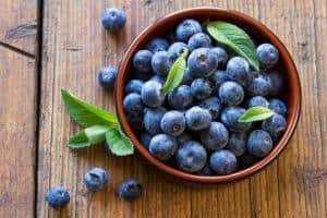 bowl of blueberries for a meal