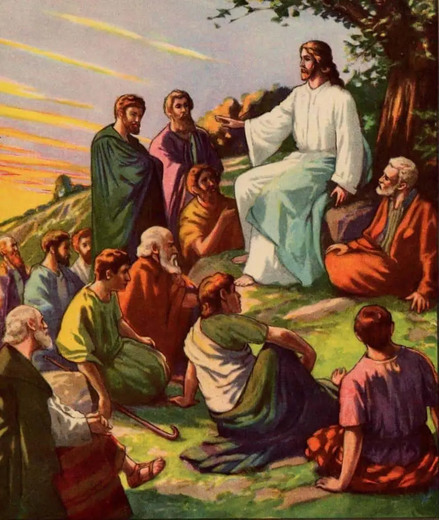 Jesus teaching His disciples to pray the Our Father