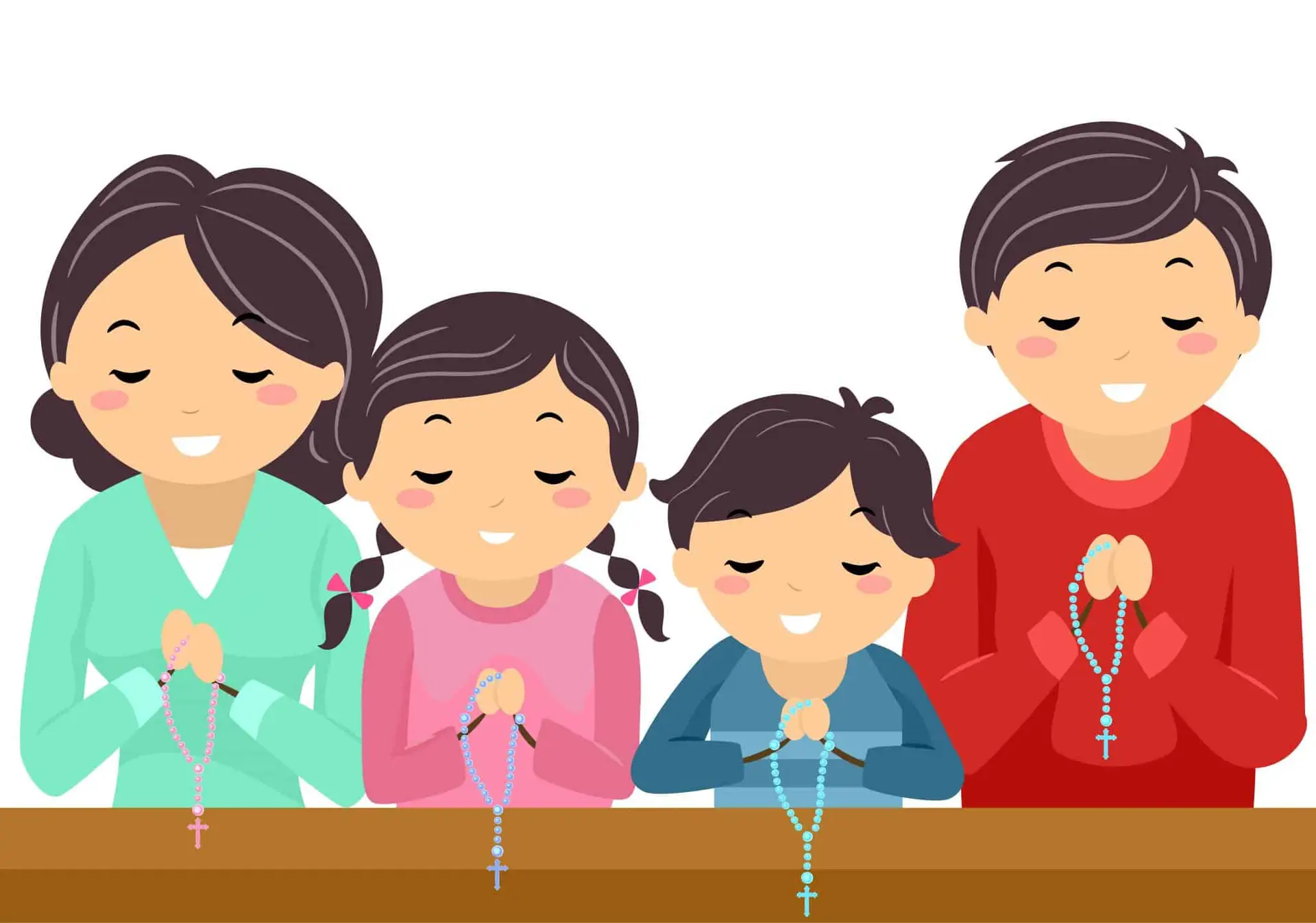 family praying the rosary