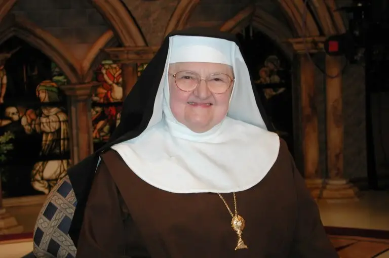 Mother Angelica in studio, foundress of the Knights of the Holy Eucharist