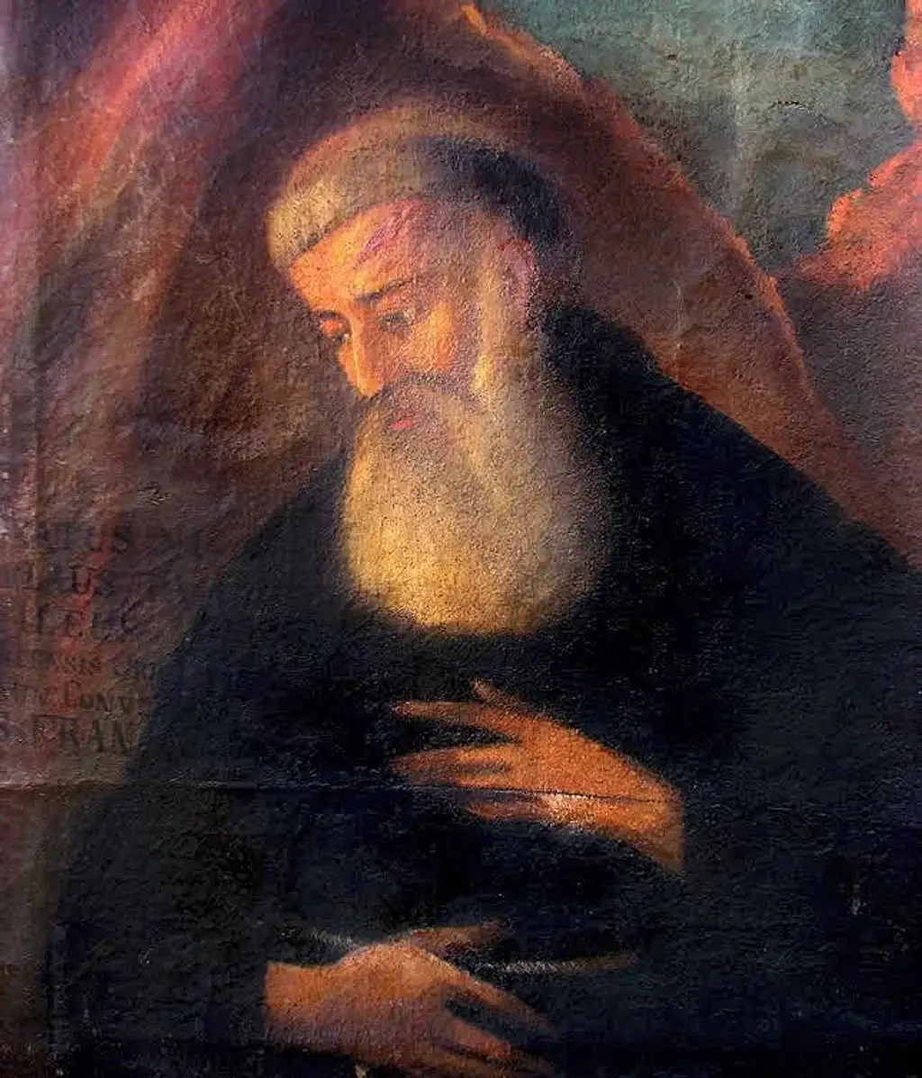 Saint Nicholas Tavelic, Franciscan martyr of Jerusalem, in a portrait painted around 1500